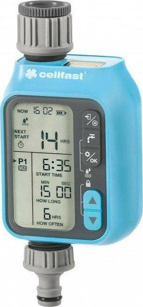 Kontrollues elektronik ujitje Cellfast Chronos, me ekran digjital, me sensor shiu, gri