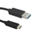 Kabllo USB Qoltec 50420, USB A me USB C, 0.25 m, e zezë