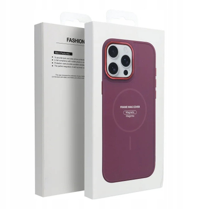 Kapak telefoni OEM Frame Mag Cover për Samsung Galaxy S25 FE, i pajtueshëm me MagSafe, magenta