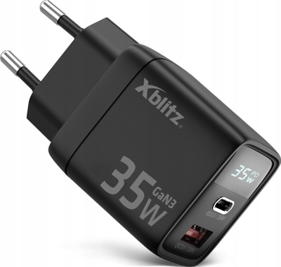 Karikues Xblitz XC1 GaN3, 35W, USB-C edhe USB-A, me ekran LED