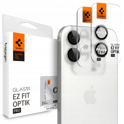 Mbrojtës kamerje Spigen Glas TR EZ Fit Optik Pro, set 2 copë, ngjyrë argjendtë, për iPhone 17