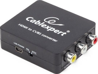Konvertues video Energenie Gembird HDMI në CVBS, PAL NTSC, i zi