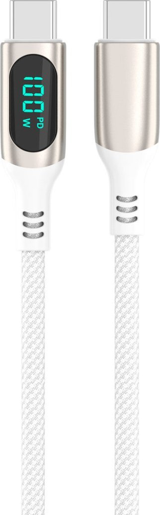 Kabllo USB C në USB C 4smarts PD, 3m, 100W, e bardhë