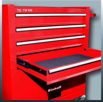 Karrocë pune Einhell TC-TW 100 Classic, 4 sirtarë, mban deri 75 kg, e kuqe
