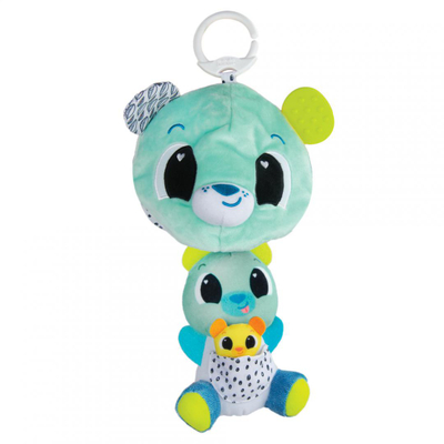 Lodër për bebe Lamaze 3 in 1 Clip and Go Surprise Bear, interaktive, me klips, shumëngjyrëshe
