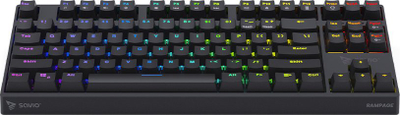 Tastierë mekanike Savio Rampage Blue Savio, RGB, wireless USB, e zezë