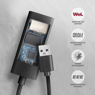 Adapter rrjeti Axagon ADE-AR, USB-A 3.2 Gen 1, Gigabit Ethernet, i zi
