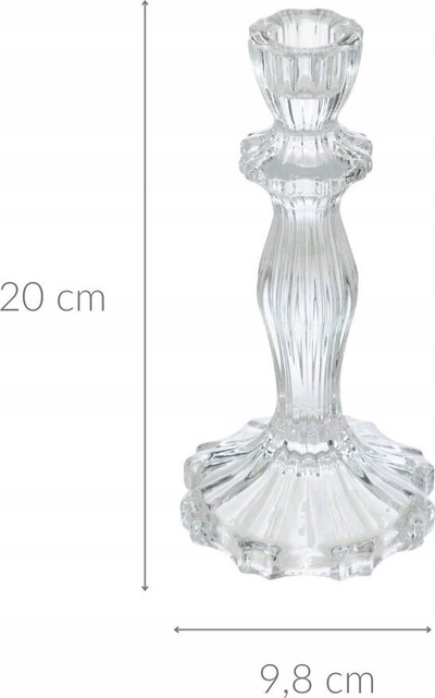 Mbajtëse qiriri Feeric Christmas Glass Chandelier, qelq transparent, 20 cm, transparente