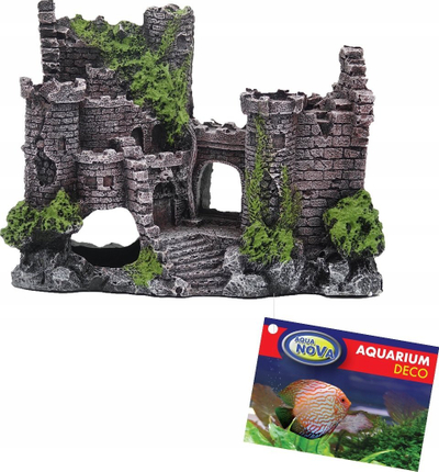 Dekor akuariumi Aqua Nova Castle, 20x9x15cm, kështjellë, gri me jeshile