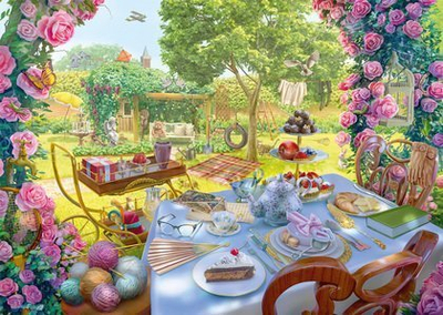 Puzzle Schmidt June's Journey Tea in the Garden, 1000 copa, shumëngjyrësh