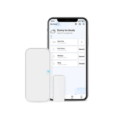 Set sensor dere inteligjent BroadLink DS4 me S3 Hub, WiFi, i bardhë