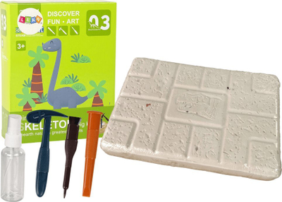 Set arkeologjik Leantoys Excavations Skeleton, skelet Brachiosaurus 24 cm, për kalamajt 3+, shumëngjyrësh