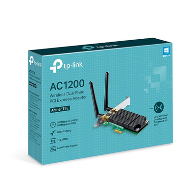 Мрежна Wi‑Fi картичка TP-Link Archer T4E, PCI-Express x1, Dual-Band AC1200, црна