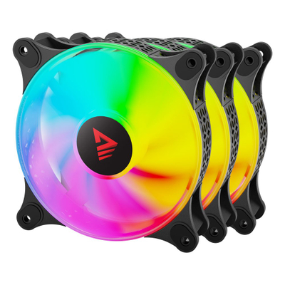 Ventilatorë kompjuteri Savio BLAST, 120mm, ARGB, set 3 copë, të zinj