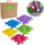 Dyshek sensorial Woopie Sensory Mat Puzzle XXL Edu 5 Elements, ortopedik për fëmijë, set 5 pjesë, shumëngjyrësh
