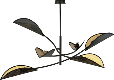 Lampë varese Orno PETALO, 6x40W, E14, e zezë me ari