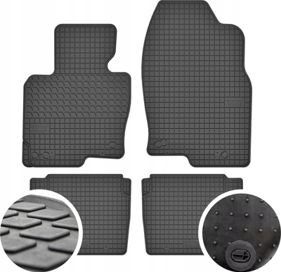 Tapete gome Mazda CX-5 I II, set 4 copë, me fiksues, të zeza