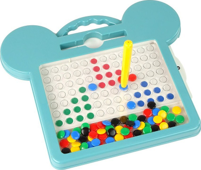 Lodër mozaik magnetik LEAN Toys, 60 copa, 12 kartela, blu