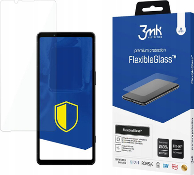 Mbrojtëse ekrani 3MK FlexibleGlass për Sony Xperia 5 V, xham hibrid, transparente