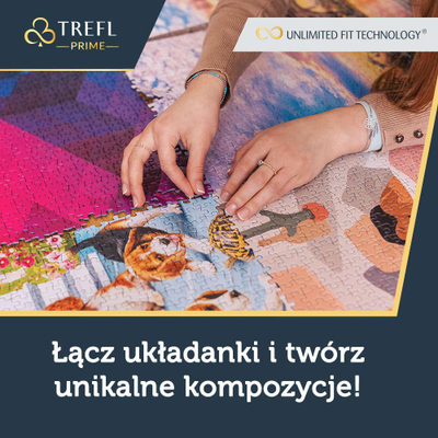 Puzzle Trefl Santorini Romantic Sunset, 1500 copa, panoramë Oia