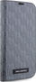 Këllëf telefoni Karl Lagerfeld KLBKP14SSAKLHPG për iPhone 14, tip libër, Saffiano Monogram, argjendtë