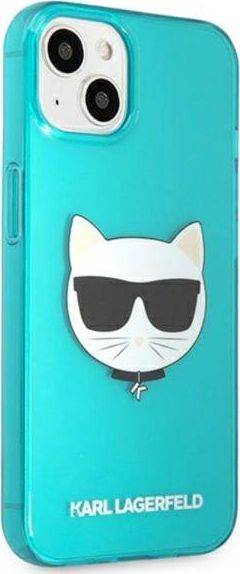 Mbështjellës telefoni Karl Lagerfeld KLHCP13SCHTRB, për iPhone 13 mini, hardcase, blu me shkëlqim