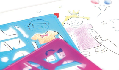 Сет шаблони за цртање LENA Figures & Fun, 6 парчиња, пластика, повеќебоен