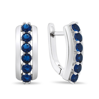 Vathë argjendi Brilio Silver Asn EA543WB, zirkon blu i errët, argjendtë