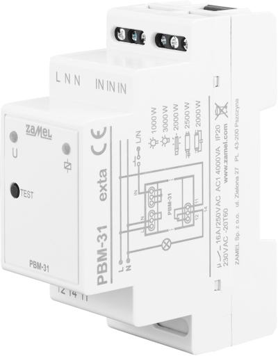 Relé bistabile Zamel PBM-31, 16A, 230V, e bardhë
