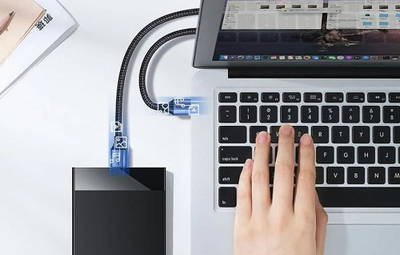 Kabllo USB UGREEN USB 3.0 A në A, 5Gbps, najlon i gërshetum, e zezë