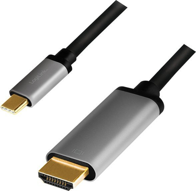 Kabllo USB LogiLink CUA0101 USB C në HDMI, 1.8 m, e zezë argjendtë