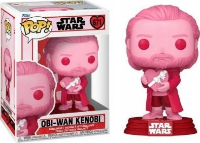 Figurë vinili Funko POP Star Wars Obi-Wan Kenobi Valentines 671, koleksion për vitrinë, rozë me të kuqe