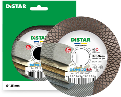 Teh diamanti Distar 1A1R 125 PRO Gres, 125mm, 22.23mm, për gur porcelani