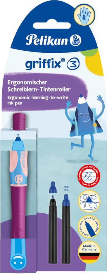 Stilolaps roller Pelikan Griffix Sweet Berry, i rehatshëm në dorë, për dorën e djathtë, ngjyrë vjollcë