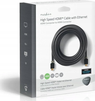Kabllo HDMI Nedis High Speed, 10m, 4K 60Hz, ngjyrë antracit