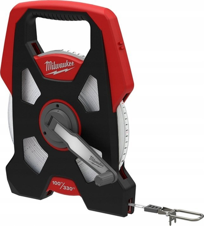 Metër Milwaukee 48, 100 m, metrik edhe imperial, i kuq me zi