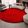 Tapet rrethor Strado Round Shaggy Plush, 140 cm, push i gjatë, i kuq