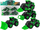 Set lodrash traktori Leantoys, 4 copë, modele ferme, jeshile