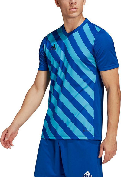 Bluzë sportive adidas Entrada 22 Graphic Jersey M HF0116, poliester i riciklum, teknologji Aeroready, blu me të bardhë