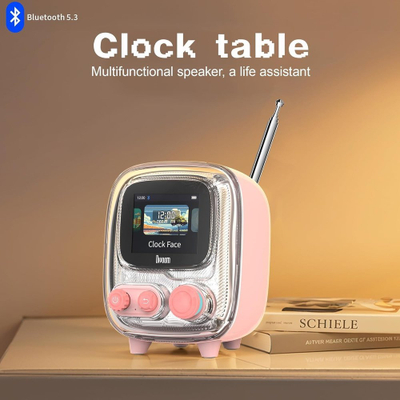 Altoparlant Bluetooth Divoom Tiivoo 2, me ekran LED, me radio FM, rozë