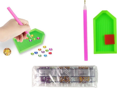 Set sticker diamant LeanToys Animals Garden Rainbow Mosaic, mozaik dekorativ, për fëmijë