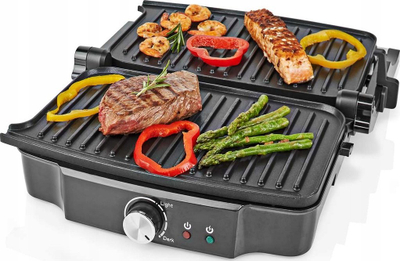 Grill elektrik Nedis 2‑në‑1, 1500W, pllaka jo ngjitëse, i zi