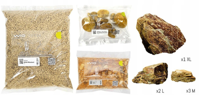 Set aquascaping WIO Mere River Kit, 20kg, substrat dekorativ, ngjyrë natyrale