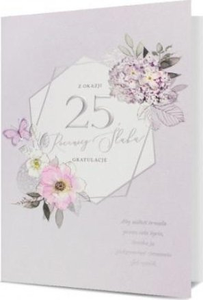 Kartolinë urimi B6 Anniversary Card 25, me zarf, shumëngjyrëshe