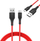 Kabllo BlitzWolf BW-MC14, USB-A në Micro USB, 1.8m, e zezë / kuqe