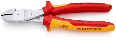 Pinca prerëse anësore Knipex 7406200, 200mm, me izolim VDE, të kuqe