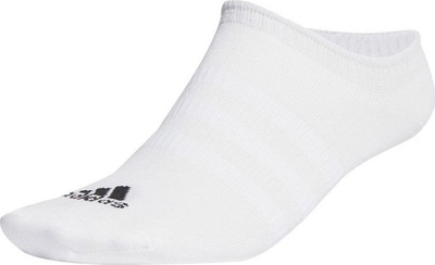Çorape pa shollë Adidas Thin and Light No Show HT3463, set me 3 palë, pambuk, të bardha