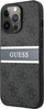 Kapotë telefoni Guess 4G Stripe Logo, për iPhone 13 Pro Max, lëkurë artificiale, gri