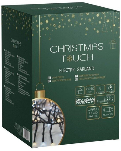 Girlandë dritash Christmas Touch Electric Garland, 18m, 2040 LED, e bardhë e ngrohtë dhe e ftohtë
