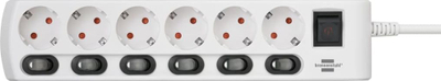 Shirit rryme Brennenstuhl Socket Line, 6 prizë, kabllo 2 m, i bardhë
